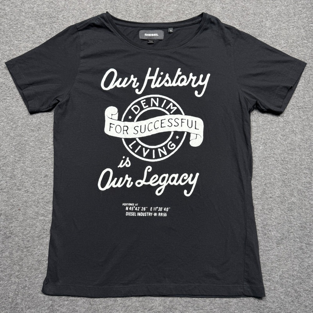 Diesel Shirt Mens Medium Black White Diesel Our‎ History Successful Living Tee